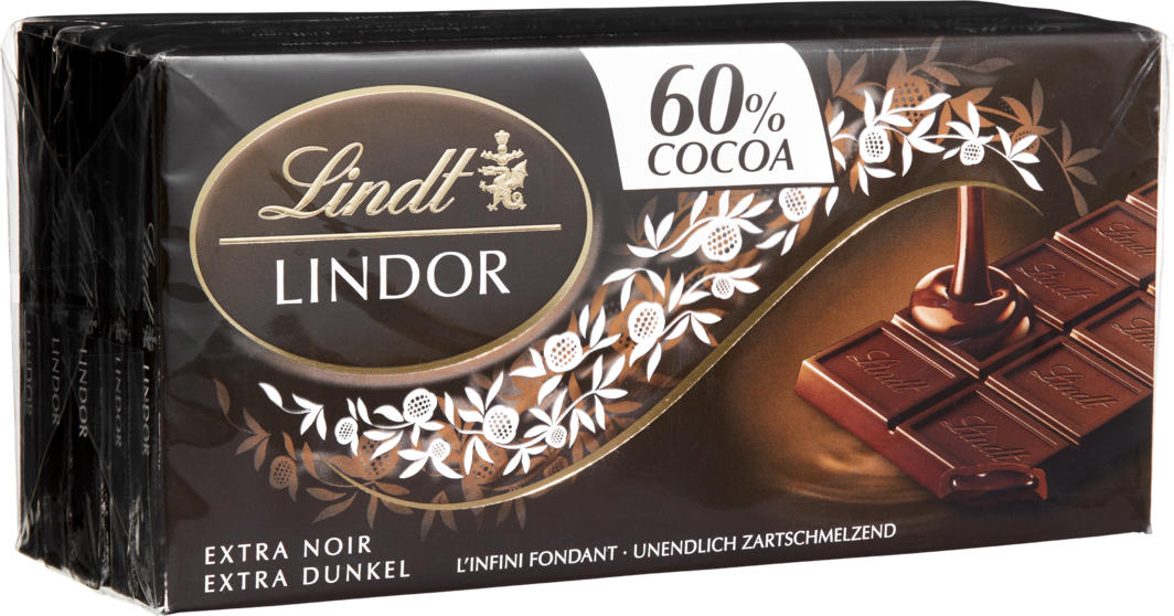 Lindor Noir 60% Tablette 100g - Lindt CH