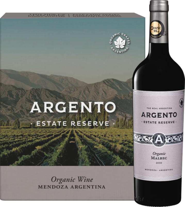 Bio Argento Malbec Estate Reserve , Argentine, Mendoza, 2021, 6 x 75 cl