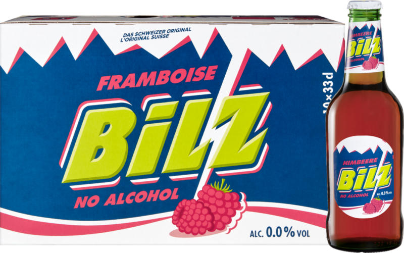 Bilz Framboise, senz’alcool, 10 x 33 cl
