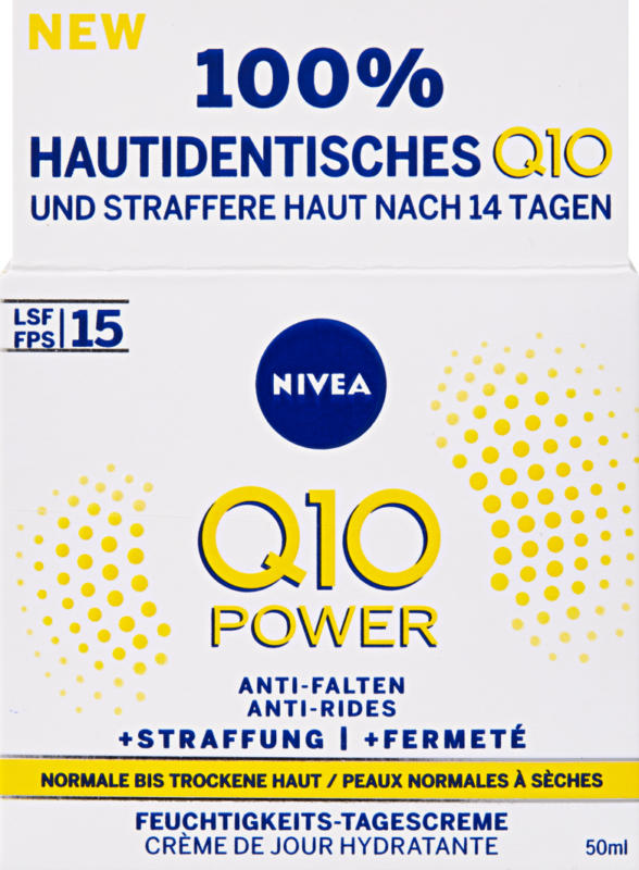 Nivea Q10 Power Feuchtigkeits-Tagesescrème Anti-Falten + Straffung LSF 15, 50 ml