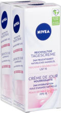 Denner Nivea reichhaltige Tagescrème, LSF 15, trockene und sensible Haut, 2 x 50 ml - ab 14.05.2024