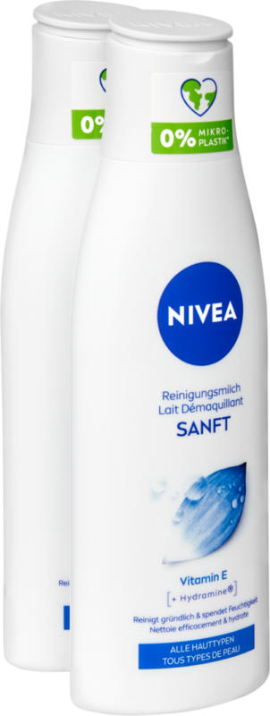 Latte detergente idratante Nivea, 2 x 200 ml