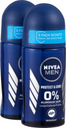 Deodorante roll-on Protect & Care Nivea Men, 2 x 50 ml