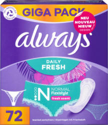 Proteggi-slip Daily Fresh Always , Normal, fresca fragranza, 72 pezzi