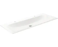 Doppelmöbelwaschbecken Keuco X-Line 120,8x49,4 cm glänzend ohne Beschichtung