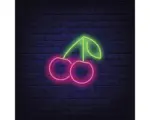 Hornbach Glasbild Neon Cherry 20x20 cm