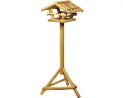 Vogelhaus XXL inkl. Ständer und Schilfdach 44x44x80 cm