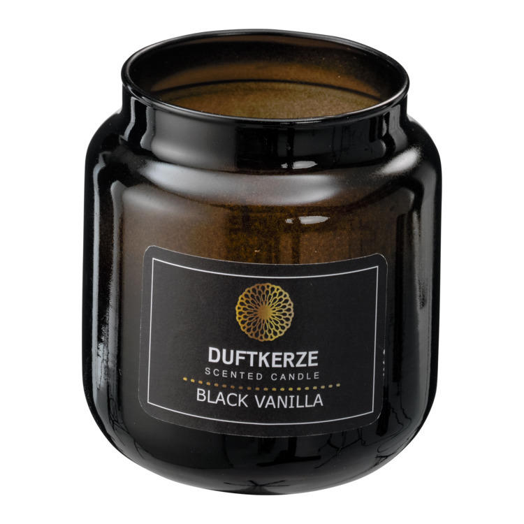 Duftkerze Scented Candle, Naturstoff, schwarz