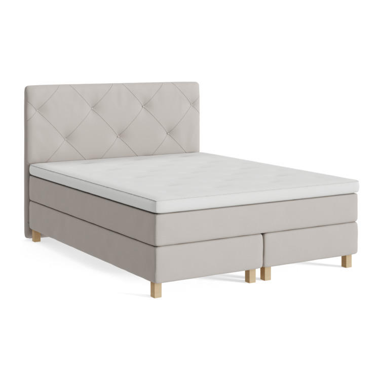 Letto Boxspring Nylund, tessile, matiss silver, 160x200 cm