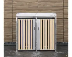 Mülltonnenbox WESTMANN inkl. zwei Pflanzkästen 134 x 84 x 125 cm silber-Holzoptik