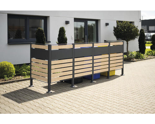 Mülltonnenbox WESTMANN Planum 330 x 90 x 120 cm holz anthrazit