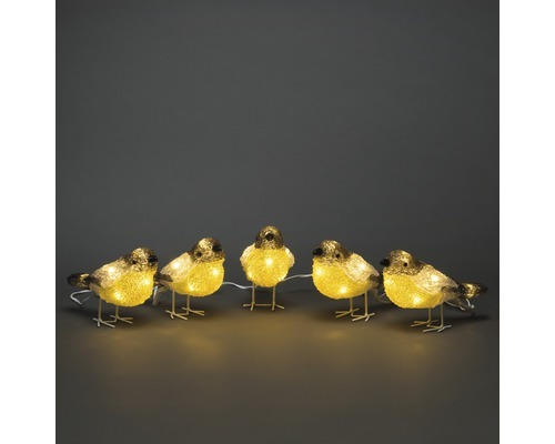 5er-Set Leuchtfigur Konstsmide LED Acryl Vögel L 4 m Lichtfarbe warmweiß