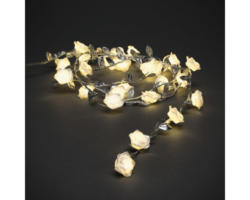 LED Lichterkette mit silbernen Metalldekoblättern Konstsmide 25 LEDs Lichtfarbe warmweiß