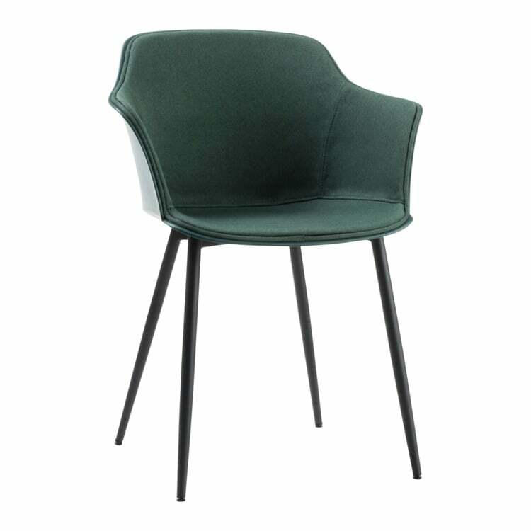 Chaise à accoudoirs LAZARO, matériau composite, vert