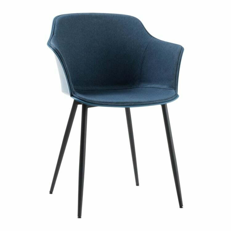 Chaise à accoudoirs LAZARO, matériau composite, bleu