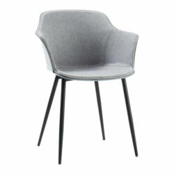 Chaise à accoudoirs LAZARO, matériau composite, gris