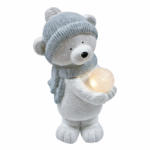 Eisbär mit beleuchteter Kugel, 23x17x39 cm