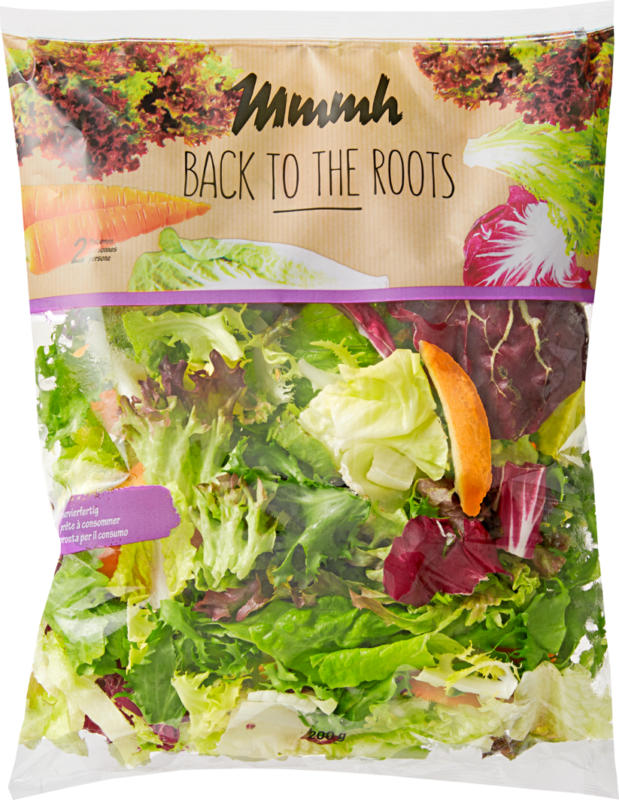 Salade mêlée Back to the roots Mmmh, prête à consommer, provenance indiquée sur l’emballage, 200 g