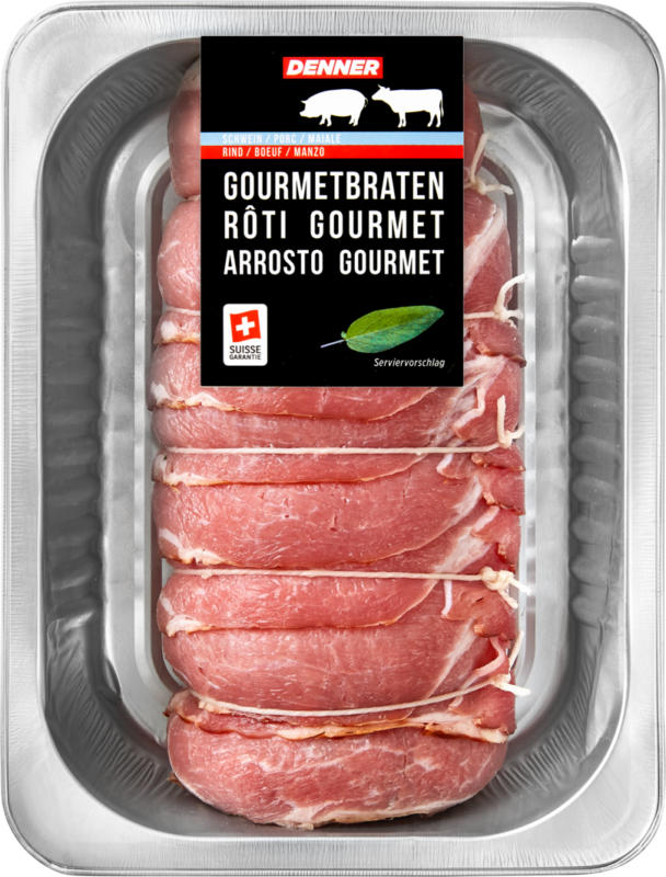 Rôti Gourmet Denner, Porc/Bœuf, 500 g