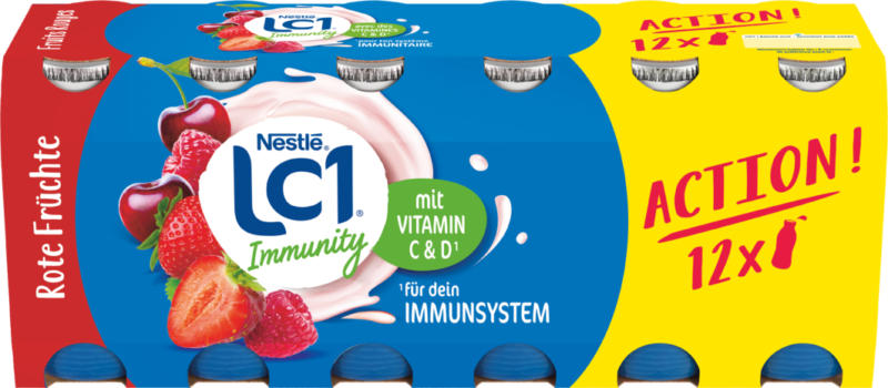 Nestlé LC1 Joghurtdrink Rote Früchte, Immunity, 12 x 100 g