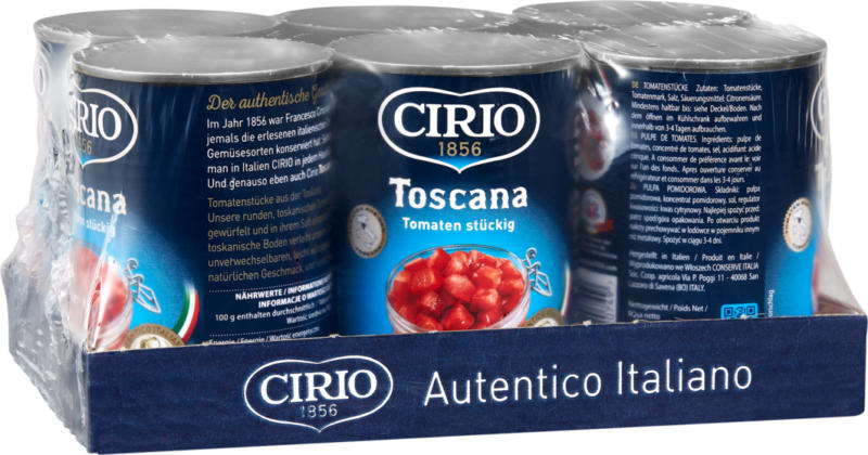 Tomates concassées Toscane Cirio, 6 x 400 g