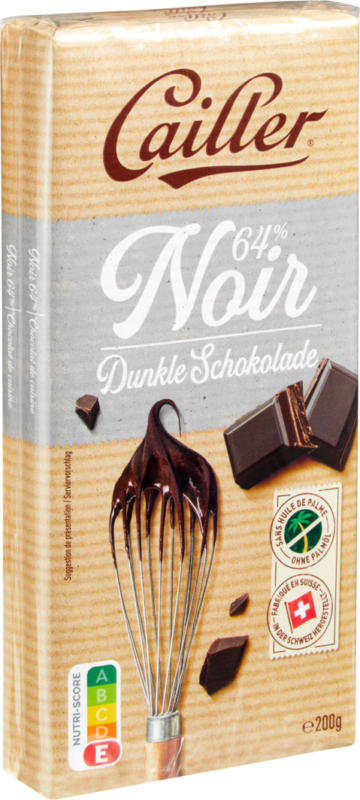 Chocolat de ménage Noir Cailler, 64% de cacao, 2 x 200 g