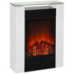 POCO Leer BHP Elektrischer-Kamin BG00676 weiß Metall Glas B/H/T: ca. 58,4x78,3x24 cm