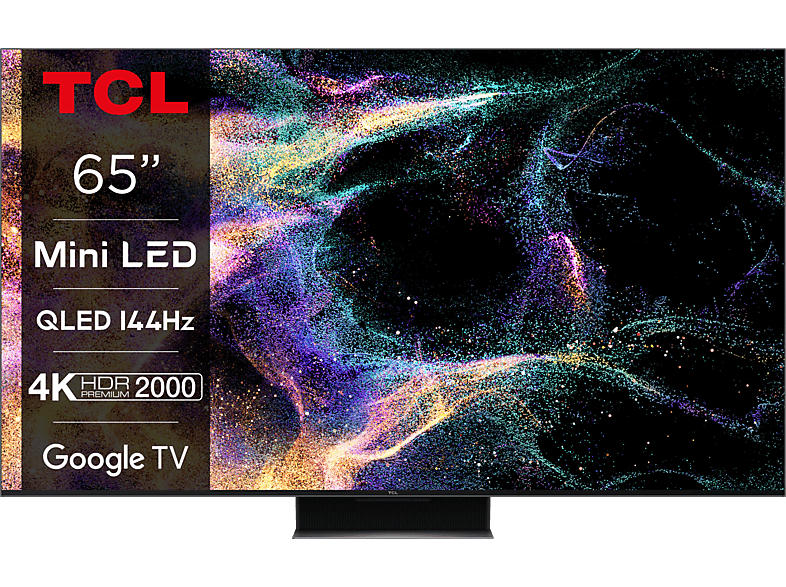 TCL 65C845 (65 Zoll, QLED Mini LED TV, Smart Google 144Hz Motion Clarity Pro, Sprachassistent); QLED TV
