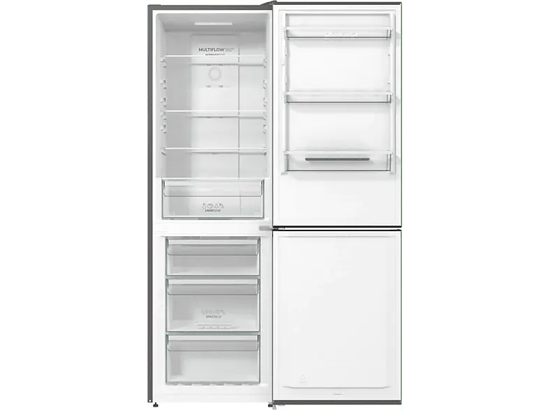 Gorenje N61EA2XL4 Advanced Kühl- und Gefrierkombination (E, 300 l, 1850 mm hoch, freistehend, No Frost (verminderte Eisbildung), Dunkelgraues Edelstahl)