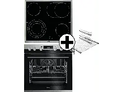 AEG EEE45502BM & HE 604070 XB, Herdset 6000 Steambake® inkl. Kochfeld Backauszug (Strahlungsheizung, A+, 71 l); Herdset 6000 Steambake® inkl. Kochfeld & Backauszug