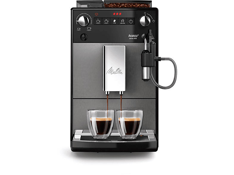 Melitta F27/0-100 Avanza Mystic Kaffeevollautomat (Schwarz, Silber, Stahl-Kegelmahlwerk)