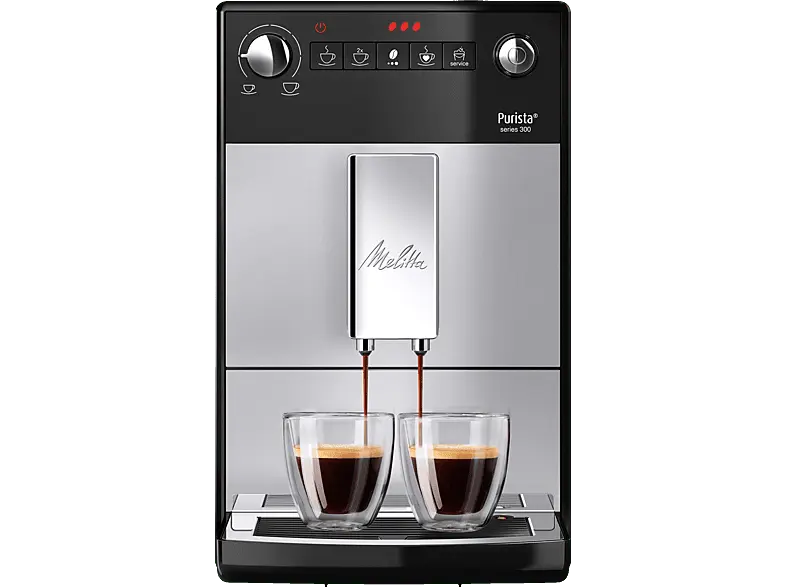 Melitta F 230-101 Kaffeevollautomat (Silber, Kegelstahlmahlwerk, 15 bar)