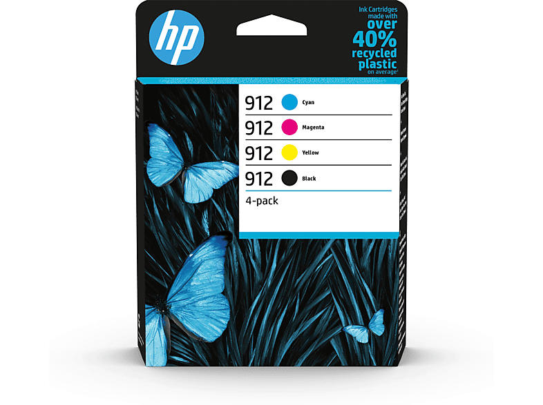 HP 912, schwarz/farbig; Tinte auf Pigmentbasis