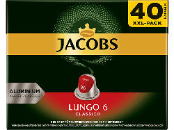 Jacobs Kaffeekapsel Lungo Classico (40 Stk., Kompatibles System: Nespresso); Aluminium-Kapsel 40 Stück