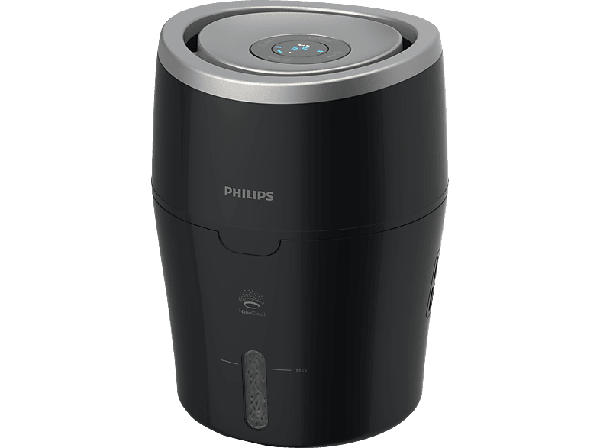 Philips HU4814/10 Serie 2000 Luftbefeuchter mit hygienischer NanoCloud-Technologie Schwarz, Silber (Raumgröße: 44 m²)