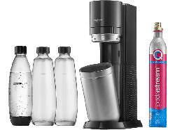 Sodastream DUO Vorteilspack Wassersprudler mit 3 Flaschen, CO² Zylinder inklusive , Titan