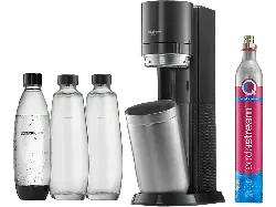 Sodastream Duo Vorteilspack Wassersprudler mit 3 Flaschen, CO² Zylinder inklusive , Titan