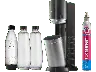 Sodastream Duo Vorteilspack Wassersprudler mit 3 Flaschen, CO² Zylinder inklusive , Titan