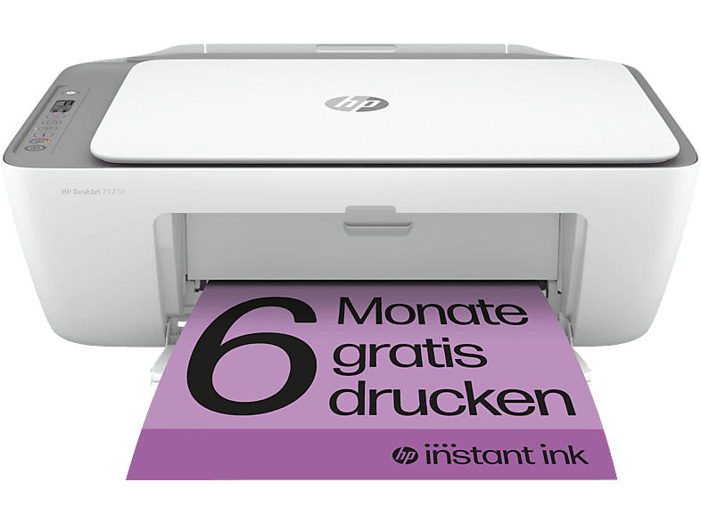 HP Multifunktionsdrucker DeskJet 2721e Weiß Inkl. 6 Probemonate Instant Ink