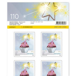 Briefmarken CHF 1.10 «Glückwunsch», Bogen mit 10 Marken