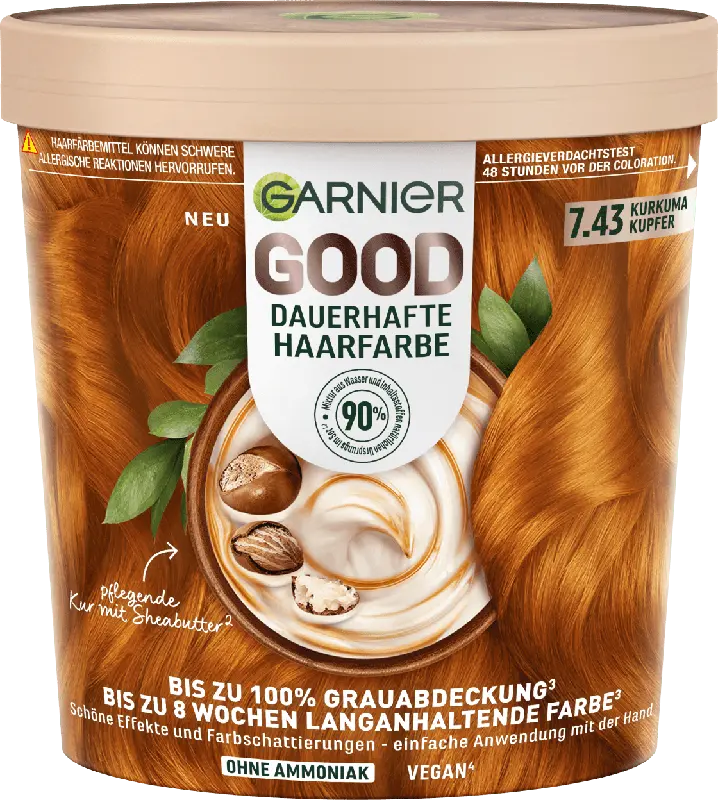 Garnier GOOD Dauerhafte Haarfarbe - Nr. 7.43 Kurkuma Kupfer