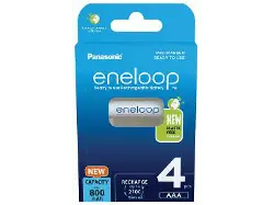 Eneloop AAA 800 mAh, NiMH, vorgeladen, 4er-Pack; Batterie wiederaufladbar
