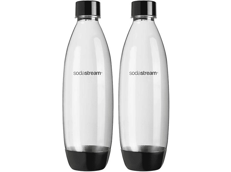 Sodastream Spülmaschinengeeignete Kunststoffflasche fuse schwarz, 2er-Pack (1l, für Wassersprudler)