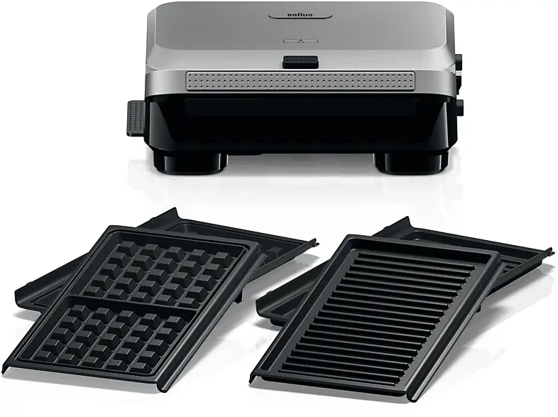 Braun SM 5006 Snack Maker 5 Sandwich silber schwarz Sandwichmaker, Silber, 800 Watt