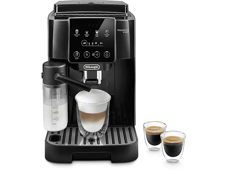 De'Longhi ECAM 220.60.B Magnifica Start Milk Kaffeevollautomat (Schwarz, integriertes Mahlwerk, 15 bar, externer Milchbehälter)