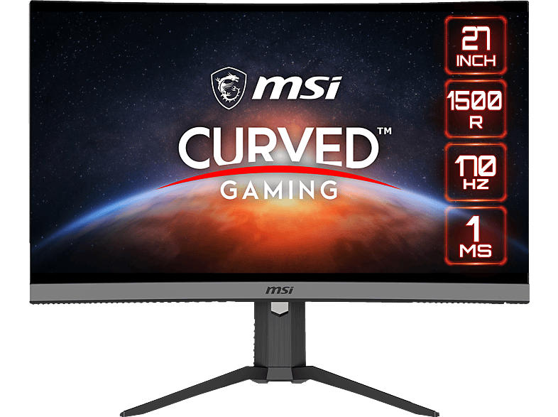 MSI Gaming Monitor G27C6PDE E2 Curved, 27 Zoll, FHD, 170Hz, 1ms, 250cd, VA-Panel, Höhenverstellbar, Schwarz
