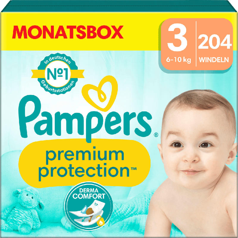 Pampers premium protection Windeln Gr. 3 (6-10 kg) Monatsbox