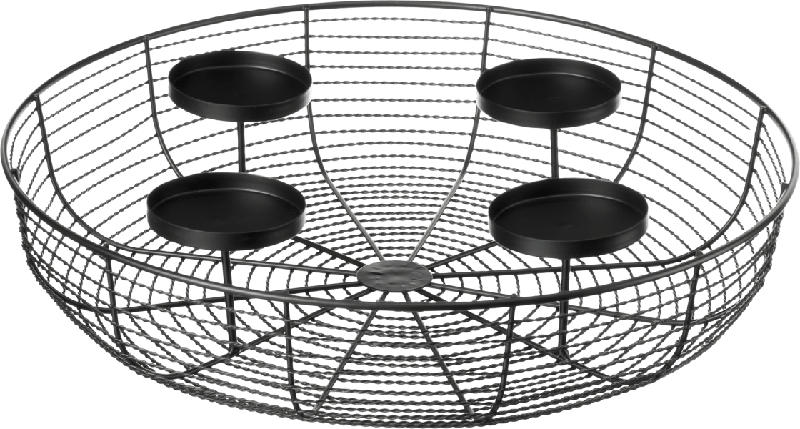 Dekorieren & Einrichten Metallkerzenhalter/Dekoschale für vier Kerzen, schwarz