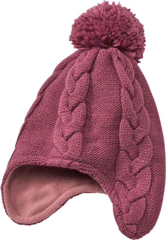 PUSBLU Mütze mit Bommel, rosa, 54/55