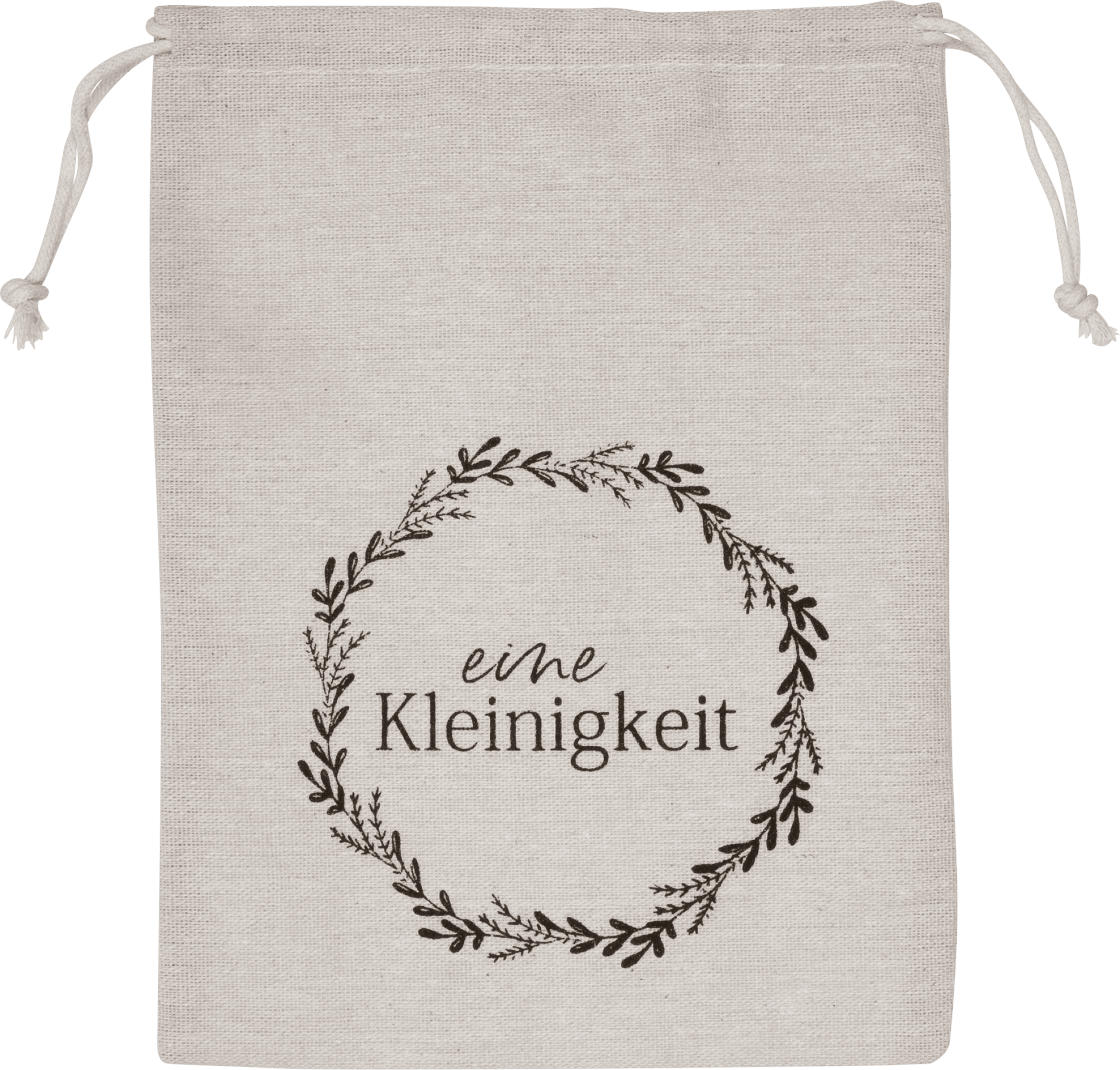Dekorieren & Einrichten Leinenbeutel "eine Kleinigkeit", natur-gold